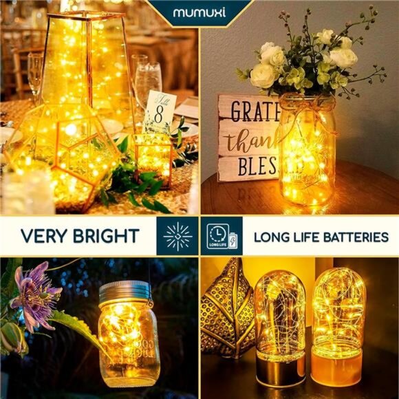 LED Fairy String Lights Battery Operated [20 Pack], 3.3ft 20 Mini Fairy Lights - Picture 4 of 7